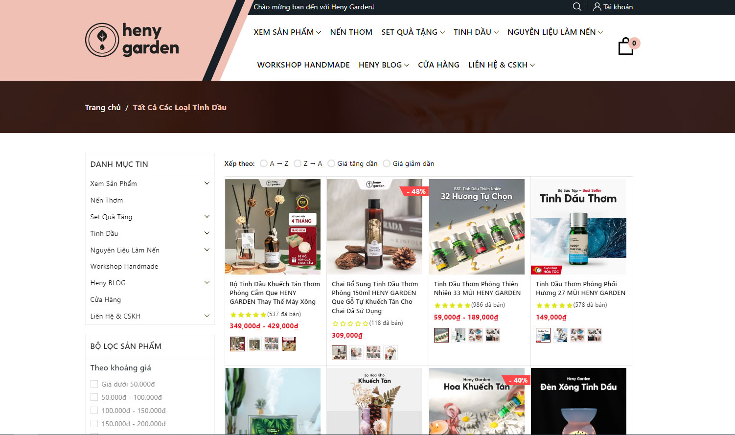 Lý do nên thiết kế website bán tinh dầu 